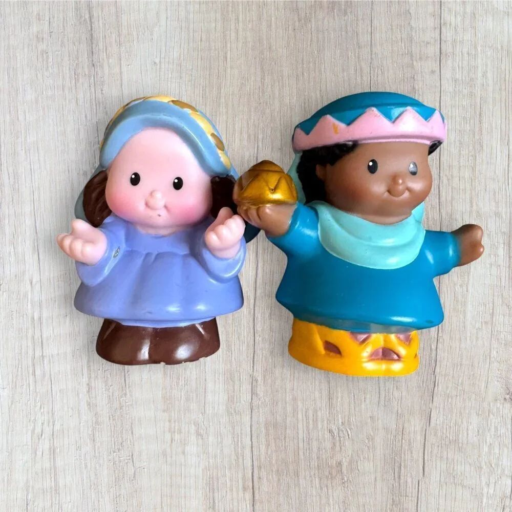Fisher-Price Little People Christmas Lot Mary Santa Caroler Nativity Figures Set